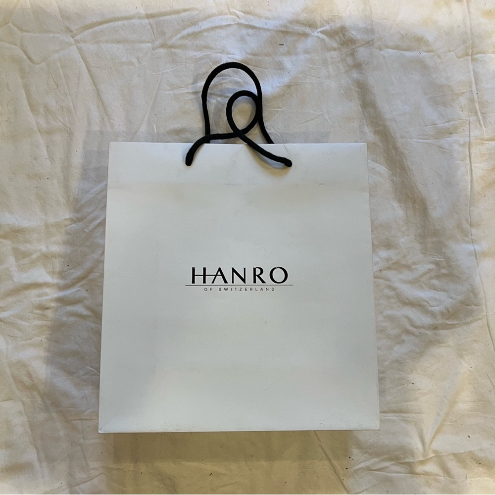 Hanro White Gift Bag with Black Logo and Handles